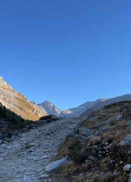 Hiking path for walkers and mountain bikers, high in the Alps. Ross Woodhall - Action & Lifestyle Photography